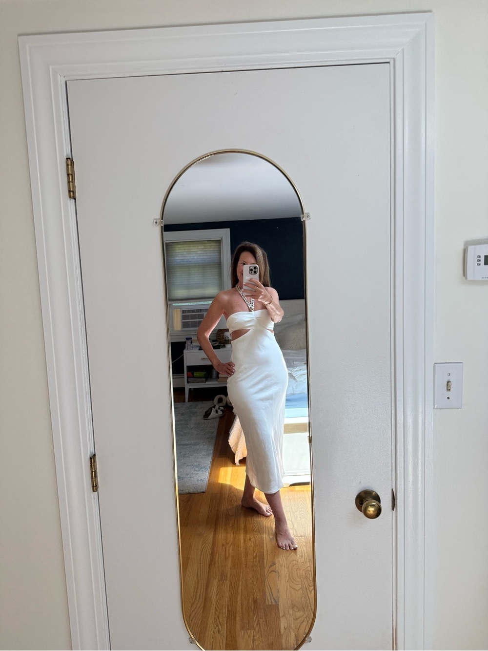 Zara White Cutout Midi Dress